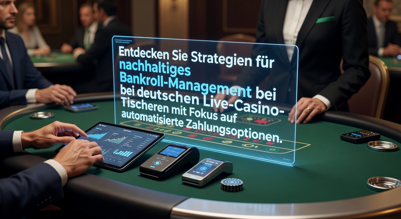 Grafik zeigt ein Live-Casino-Tisch mit digitalen Bankroll-Tracking-Tools und automatisierten Zahlungsikonen auf einem Smartphone-Bildschirm