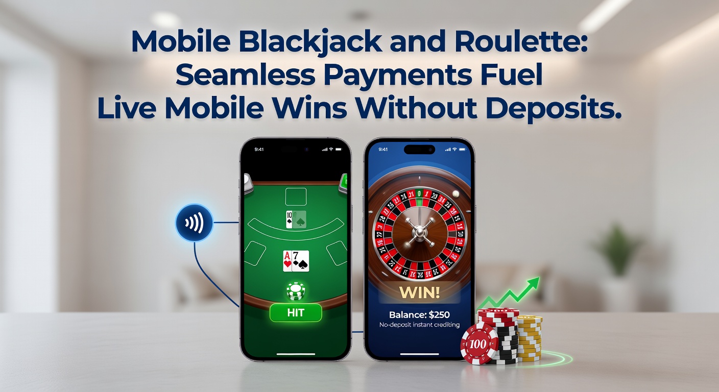 Smartphone mit Live-Blackjack-Tisch und nahtloser Zahlungsoberfläche im Vordergrund, das den mobilen Casino-Alltag symbolisiert