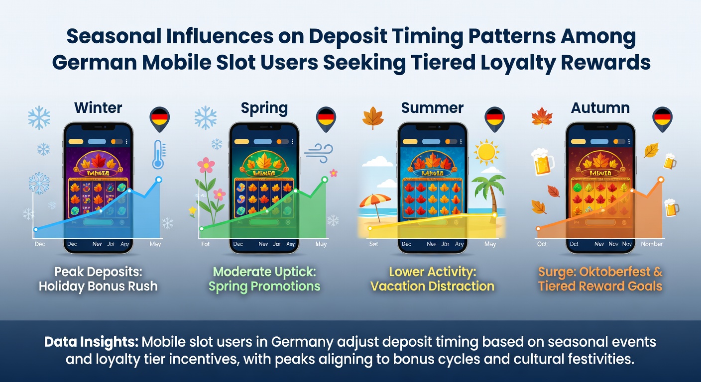 Darstellung von saisonalen Einzahlungstrends bei mobilen Slot-Spielern in Deutschland mit Fokus auf Treueprogramme