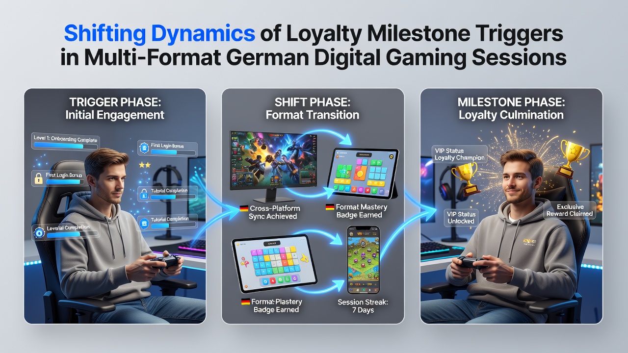 Darstellung der Dynamik bei Loyalitätsmeilensteinen über verschiedene Spielformate hinweg
